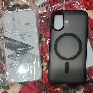Apple Iphone 16 Black and Clear Magnetic Case